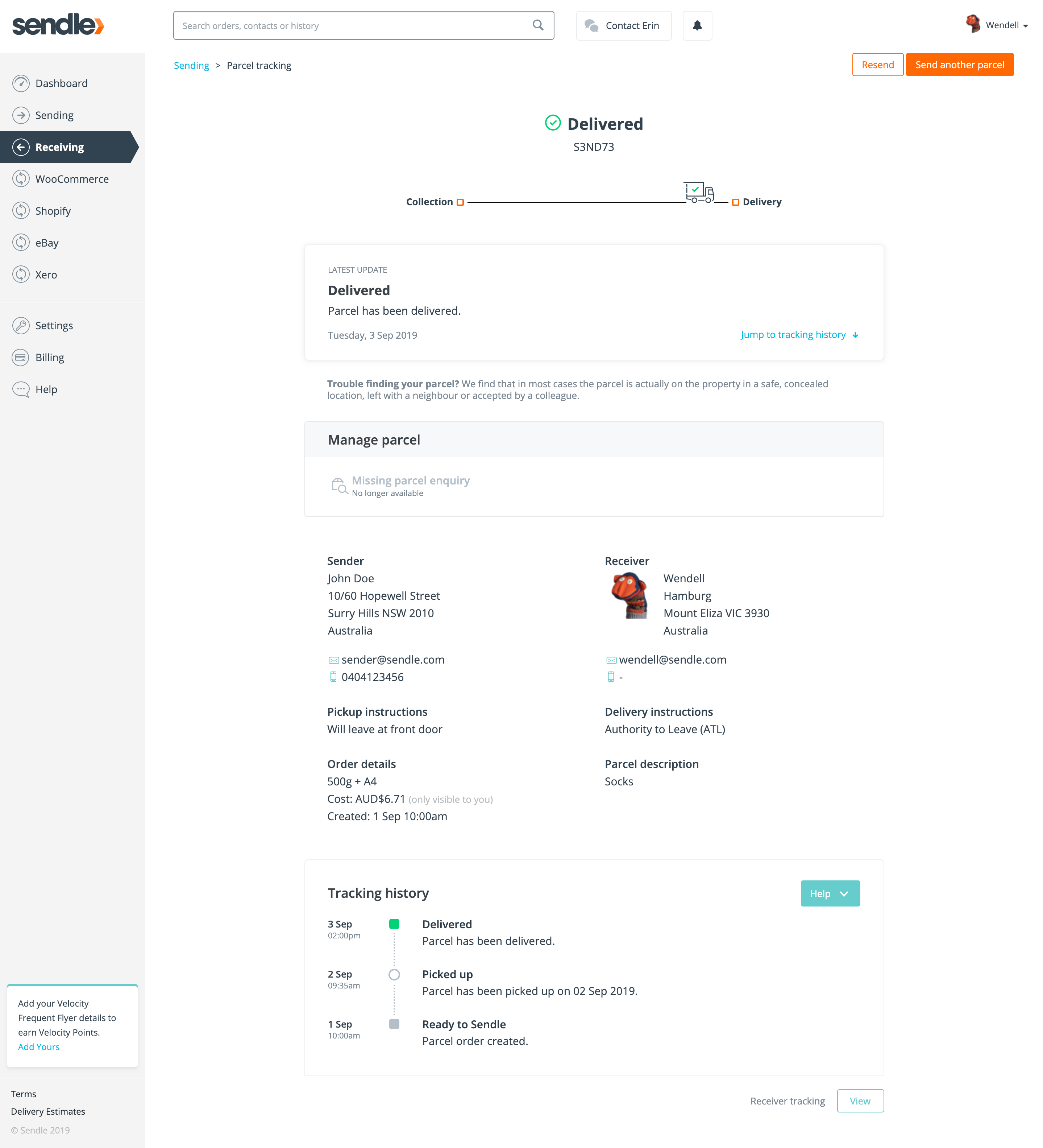 Parcel tracking