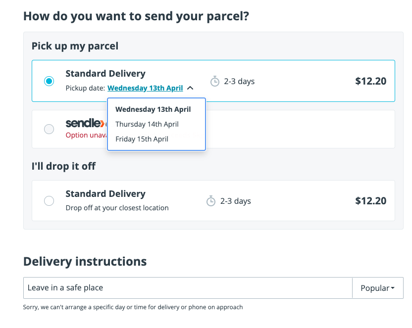 Sending my first parcel – Sendle Support AU